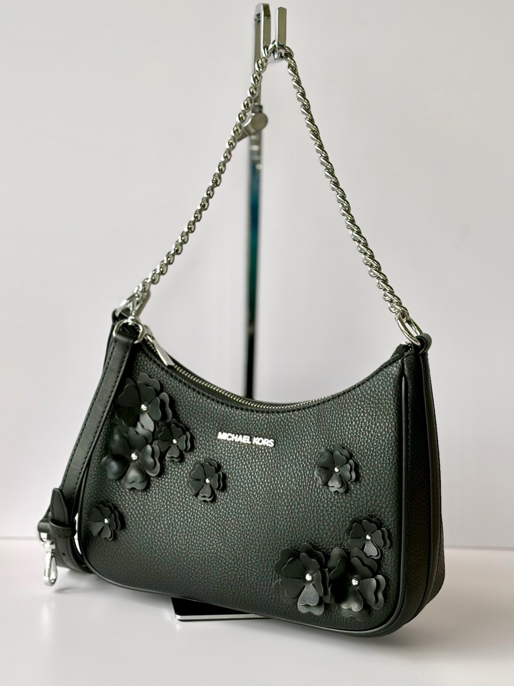 Michael Kors Jet Set Travel Large Floral Embellished Convertible Crossbody Bag